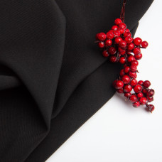 Тканина костюмна однотонна, 150 см, 282 г/м2, для одягу, суконь, костюмів, спідниць чорна 1001