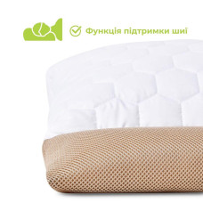 Подушка ортопедична з наволочкою Гречаний Комфорт IDEIA 50х70 см із валиком для підтримки шиї з лухою