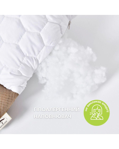 Подушка ортопедична з наволочкою Гречаний Комфорт IDEIA 50х70 см із валиком для підтримки шиї з лухою
