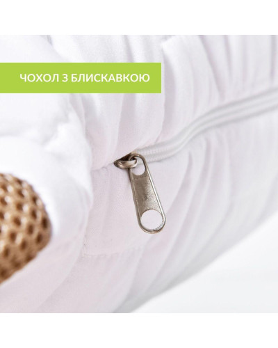Подушка ортопедична з наволочкою Гречаний Комфорт IDEIA 50х70 см із валиком для підтримки шиї з лухою