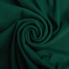 Тканина Кашкорсе IDEIA трикотажне полотно, 130 см, 300 г/м2, бавовна, рубчик, для манжетів, горловин, низ світшотів, смарагд