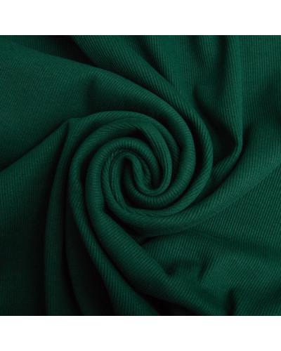 Тканина Кашкорсе IDEIA трикотажне полотно, 130 см, 300 г/м2, бавовна, рубчик, для манжетів, горловин, низ світшотів, смарагд