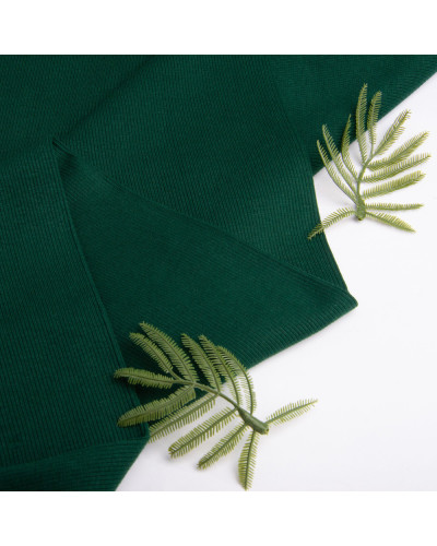 Тканина Кашкорсе IDEIA трикотажне полотно, 130 см, 300 г/м2, бавовна, рубчик, для манжетів, горловин, низ світшотів, смарагд