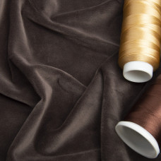 Тканина трикотаж однотонна Вельбо V-1176 шокочіно