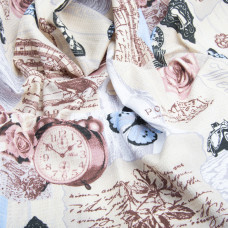 Тканина рушникова вафельна Годинник