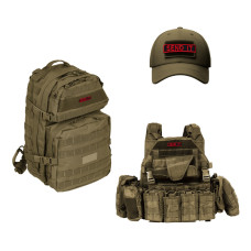 Набір шевронів 2 шт. з липучкою Send it червоний 10x2,5 см вишитий патч шеврон нашивка