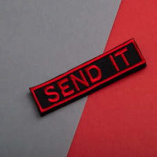 Набір шевронів 2 шт. з липучкою Send it червоний 10x2,5 см вишитий патч шеврон нашивка