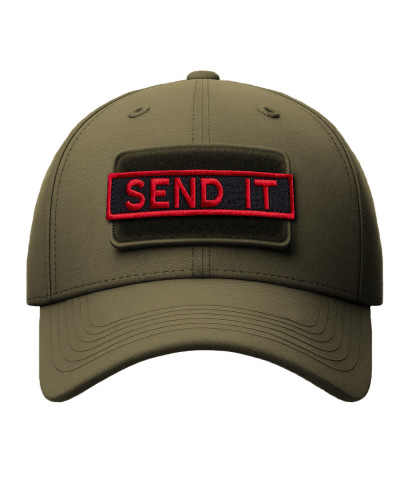 Набір шевронів 2 шт. з липучкою Send it червоний 10x2,5 см вишитий патч шеврон нашивка