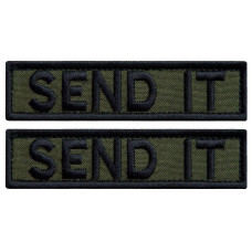 Набір шевронів 2 шт. з липучкою Send it 10x2,5 см вишитий патч шеврон нашивка