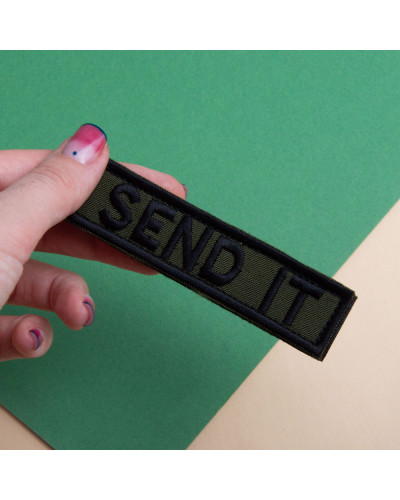 Набір шевронів 2 шт. з липучкою Send it 10x2,5 см вишитий патч шеврон нашивка
