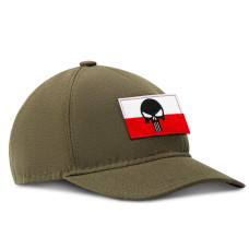 Набір шевронів 2 шт. з липучкою Череп Карателя Прапор Польщі 5х8 см, вишитий патч нашивка