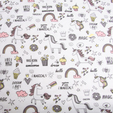 Тканина фланель бавовна, 180 см, 155 г/м2, дитячий принт 10-0678 PINK, м'яка тканина для постільної білизни