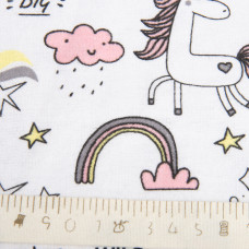 Тканина фланель бавовна, 180 см, 155 г/м2, дитячий принт 10-0678 PINK, м'яка тканина для постільної білизни