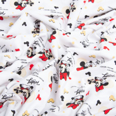 Тканина фланель бавовна, 180 см, 155 г/м2, дитячий принт 10-0676 RED, м'яка тканина для постільної білизни