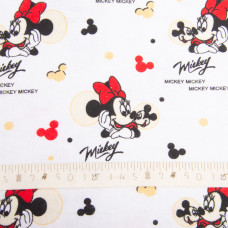 Тканина фланель бавовна, 180 см, 155 г/м2, дитячий принт 10-0676 RED, м'яка тканина для постільної білизни