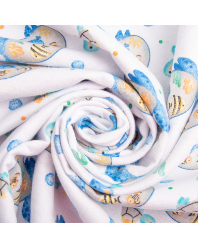 Тканина фланель бавовна, 180 см, 155 г/м2, дитячий принт 10-0671 BLUE, м'яка тканина для постільної білизни