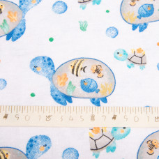 Тканина фланель бавовна, 180 см, 155 г/м2, дитячий принт 10-0671 BLUE, м'яка тканина для постільної білизни