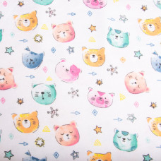 Тканина фланель бавовна, 180 см, 155 г/м2, дитячий принт 10-0672 MULTI, м'яка тканина для постільної білизни