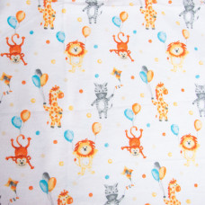 Тканина фланель бавовна, 180 см, 155 г/м2, дитячий принт 10-0673 ORANGE, м'яка тканина для постільної білизни