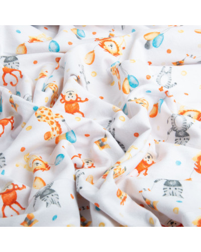 Тканина фланель бавовна, 180 см, 155 г/м2, дитячий принт 10-0673 ORANGE, м'яка тканина для постільної білизни