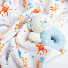 Тканина фланель бавовна, 180 см, 155 г/м2, дитячий принт 10-0673 ORANGE, м'яка тканина для постільної білизни