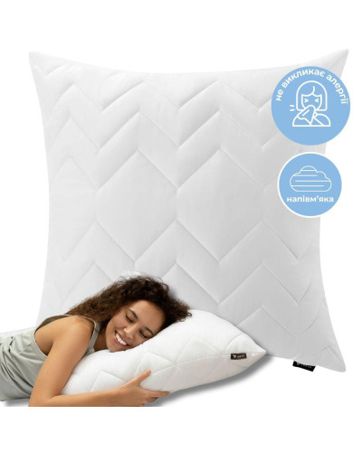 Подушка NORDIC COMFORT IDEIA 60х60 см чохол стьобаний антиалергенне волокно біла