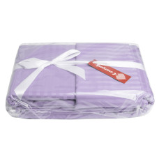 Постільний комплект євро сатин IDEIA у смужку бавовна натуральна тканина набір постільного бузок