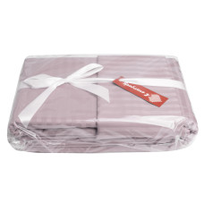 Постільний комплект євро сатин IDEIA у смужку бавовна натуральна тканина набір постільної пудри