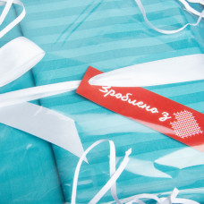 Постільний комплект євро сатин IDEIA у смужку бавовна натуральна тканина набір постільного бірюза