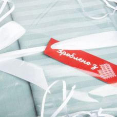 Постільний комплект євро сатин IDEIA у смужку бавовна натуральна тканина набір постільного м'ята