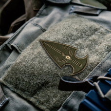 Набір шевронів 2 шт. з липучкою "Батальйон Фенікс, 9 рота", хакі, 5х9 см, вишитий патч, нашивка