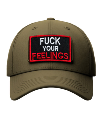 Набір шевронів 2 шт. з липучкою Fuck Your Feelings 5х8 см червоний, вишита патч нашивка, шеврон