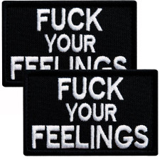 Набір шевронів 2 шт. з липучкою Fuck Your Feelings 5х8 см, вишита патч нашивка, шеврон