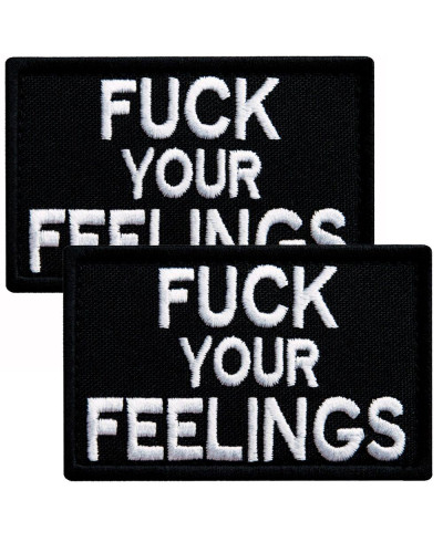 Набір шевронів 2 шт. з липучкою Fuck Your Feelings 5х8 см, вишита патч нашивка, шеврон