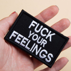 Набір шевронів 2 шт. з липучкою Fuck Your Feelings 5х8 см, вишита патч нашивка, шеврон