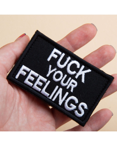 Набір шевронів 2 шт. з липучкою Fuck Your Feelings 5х8 см, вишита патч нашивка, шеврон