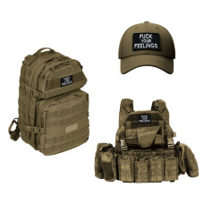 Набір шевронів 2 шт. з липучкою Fuck Your Feelings 5х8 см, вишита патч нашивка, шеврон