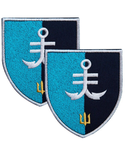 Набір шевронів 2 шт. на липучці 35 ОБрМП 8,6х10 см вишитий патч нашивка шеврон