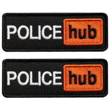 Набір шевронів 2 шт. на липучці Police hub 8,6х3,2 см вишитий патч нашивка шеврон поліції, Поліцейський Хаб