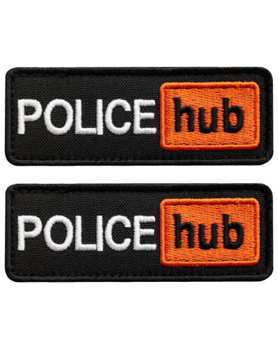 Набір шевронів 2 шт. на липучці Police hub 8,6х3,2 см вишитий патч нашивка шеврон поліції, Поліцейський Хаб