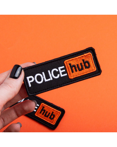 Набір шевронів 2 шт. на липучці Police hub 8,6х3,2 см вишитий патч нашивка шеврон поліції, Поліцейський Хаб