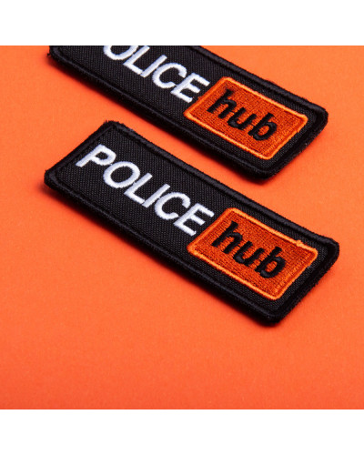 Набір шевронів 2 шт. на липучці Police hub 8,6х3,2 см вишитий патч нашивка шеврон поліції, Поліцейський Хаб