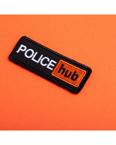 Набір шевронів 2 шт. на липучці Police hub 8,6х3,2 см вишитий патч нашивка шеврон поліції, Поліцейський Хаб
