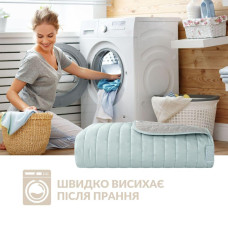 Покривало на ліжко 240х260 см Люкс IDEIA, двостороннє, міцна стібка тканини, антиалергенне волокно, колір м’ята
