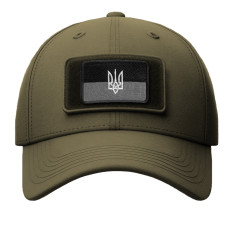 Набір шевронів 2 шт. на липучці Прапор із Тризубом УПА 5x8 см чорний вишитий патч нашивка шеврон