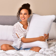 Набір подушок 2 шт 50х70 см IDEIA LINE антиалергенне волокно з блискавкою біла, холофайбер