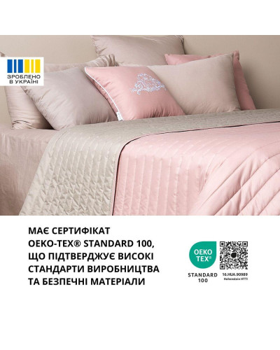 Покривало на ліжко 220х240 см та 2 шт подушка 45х45 см декор з вишивкою IDEIA двостороннє, міцна стібка тканини