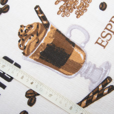 Тканина полотенна вафельна, 50 см, 145 г/м2, для кухонних рушників, серветок, домашнього текстилю, кави беж