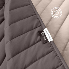 Покривало на ліжко 240х260 см Люкс IDEIA двостороннє, міцна стібка тканини, антиалергенне волоконо шоколад беж