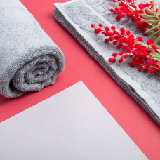 Рушник махровий 70х140 см Версаче IDEIA, щільність 500 г/м2, банний, натуральна бавовна, темно-сірий